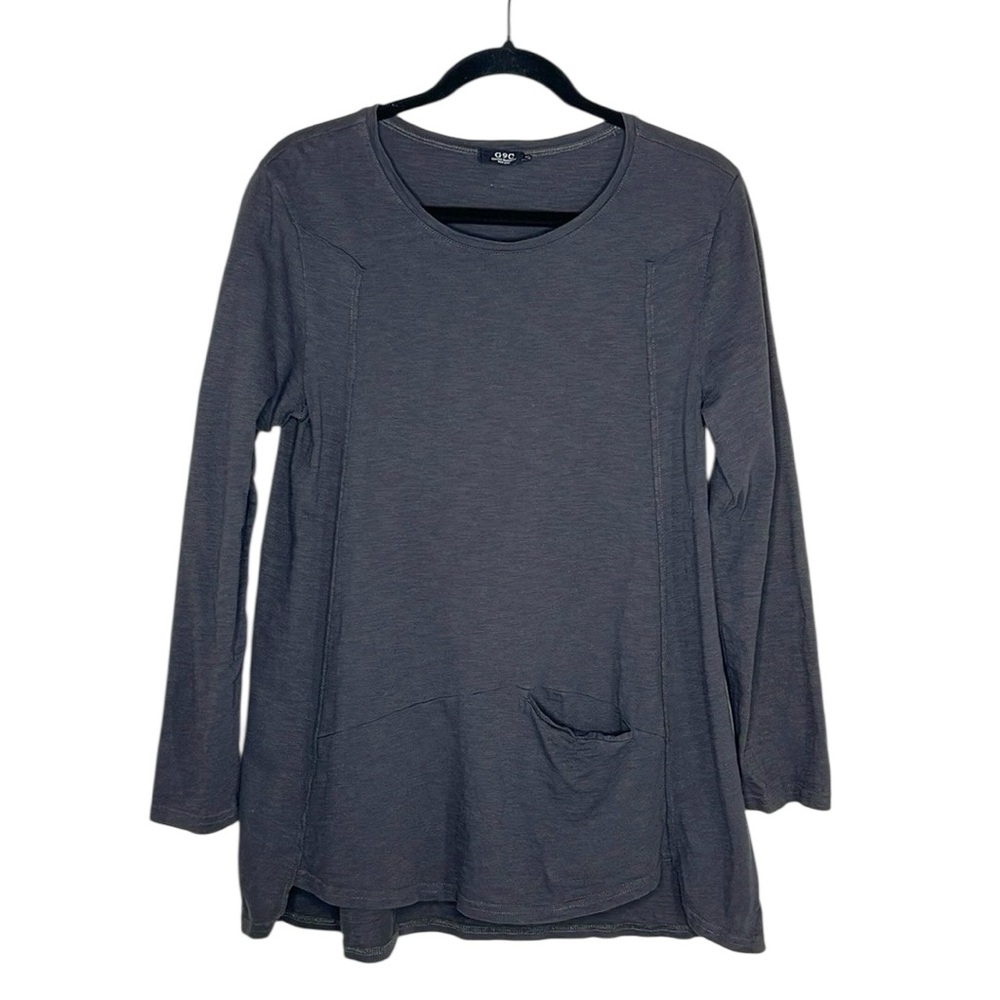 G9C United Knitwear Alternative Gray Asymmetrical Long Sleeve Top size Small